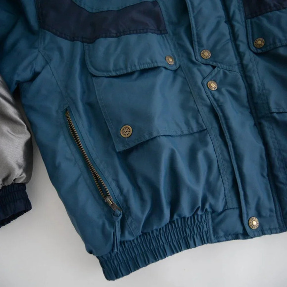 Vintage Extreme Limit Teal and Navy Zip Up winter Jacket Coat XL - Picture 8 of 12